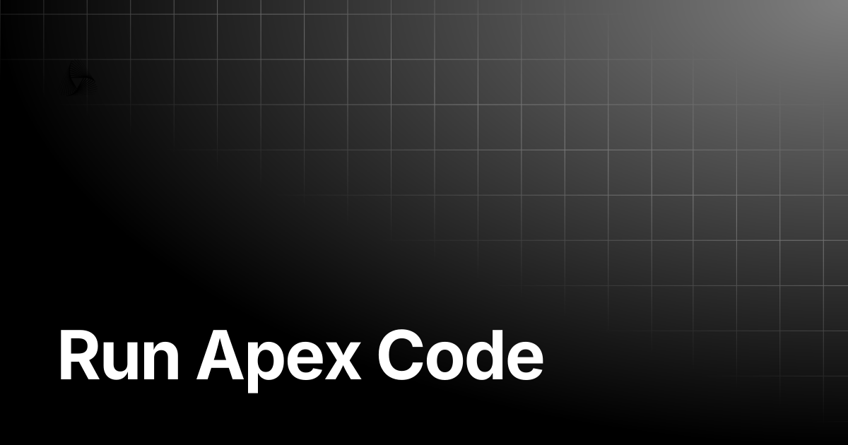 Run Apex Code | AutoRABIT Knowledge Base